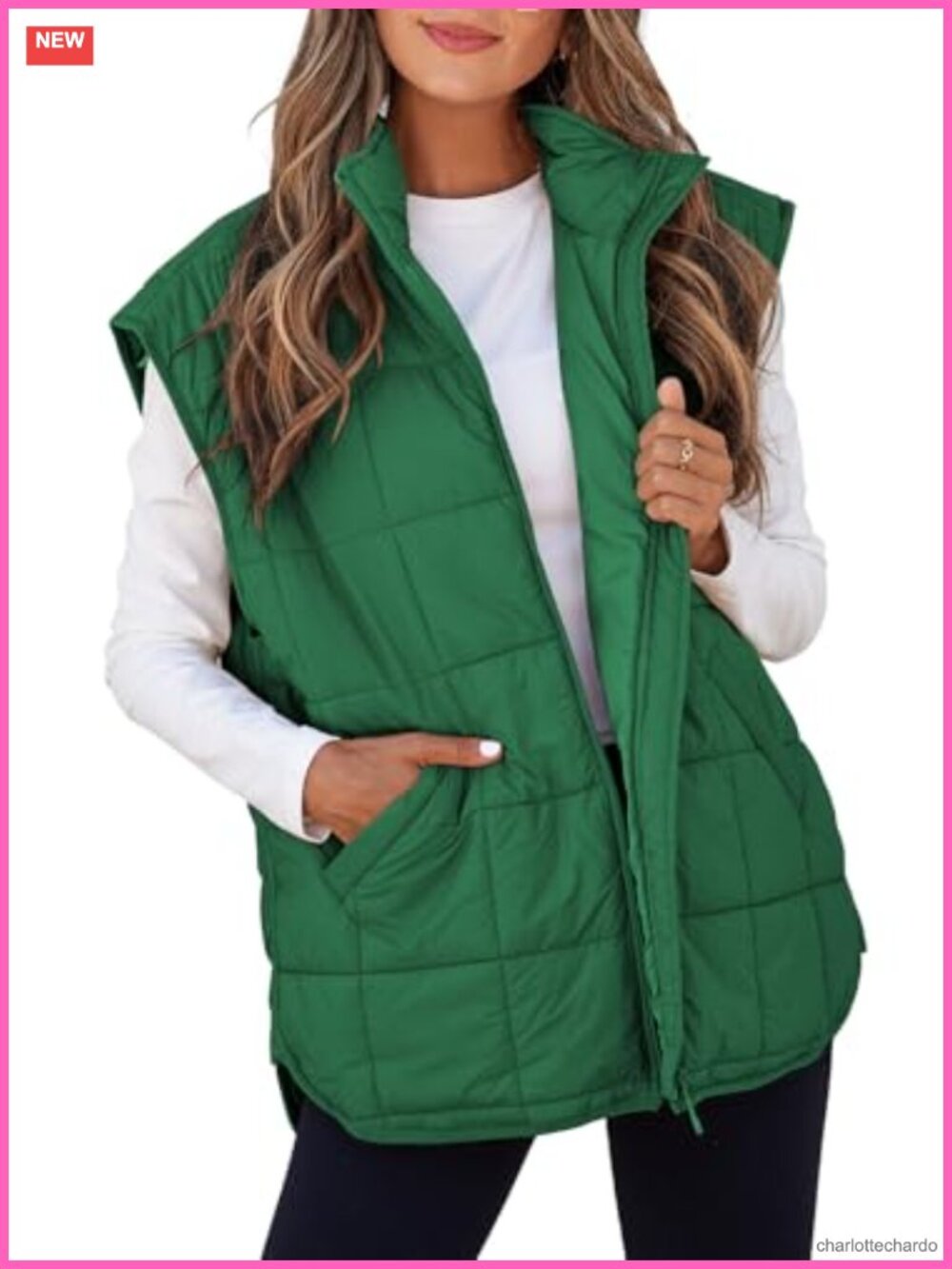 Women Puffer Vest Quilted Zip Up Cap Sleeve Lightweight Warm